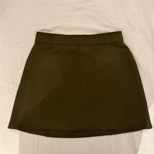 SPANX Olive Green Faux Suede Mini Skirt